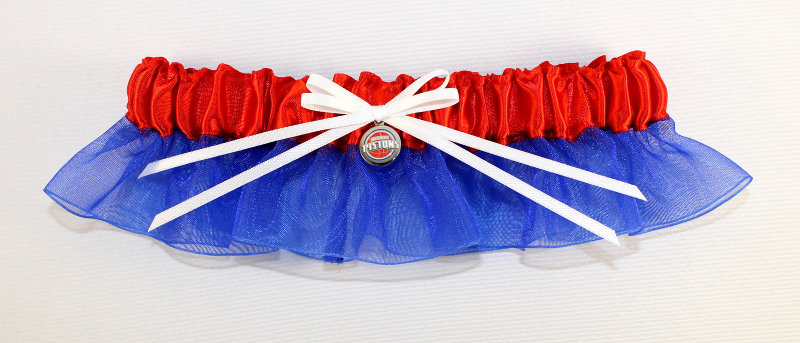 Detroit Pistons Inspired Garter with Licensed Charm